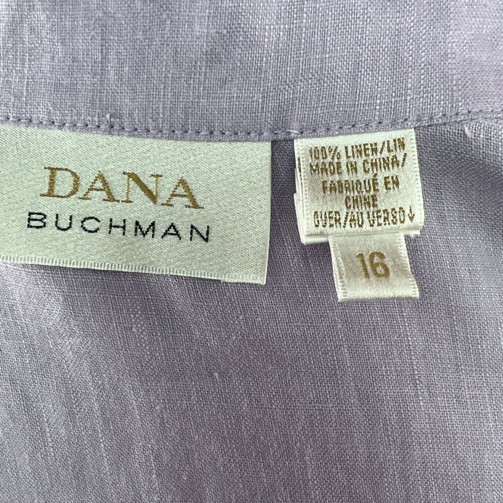 Dana Buchman Lilac Linen Button-Front Blouse and matching Tank Top - Picture 6 of 14